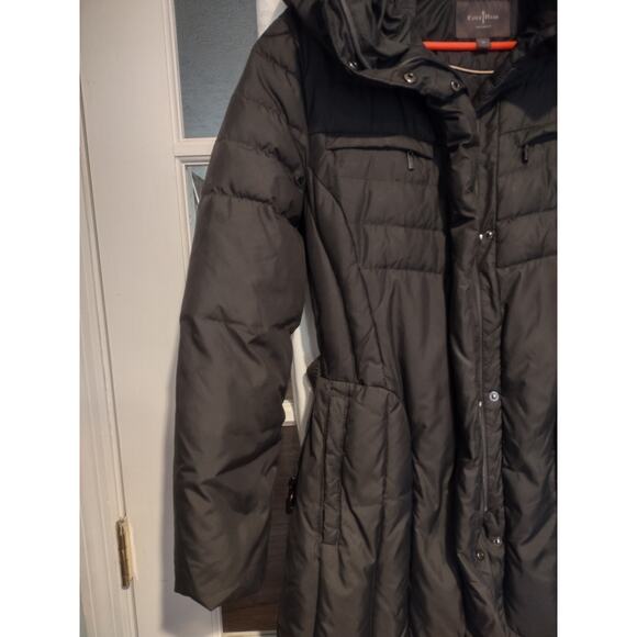 Cole Haan Women's Signature Down Feather Puffer Quilted Hood Belted Coat Medium - Picture 5 of 14